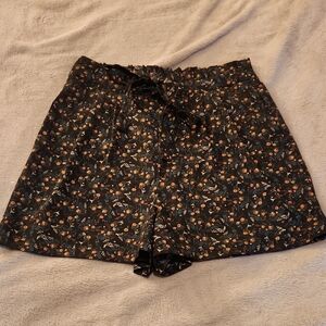 Dr 2 Women's Black Floral Tie-Waist Shorts Women's M